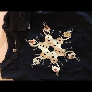 Navy blue frozen Olaf t-shirt.